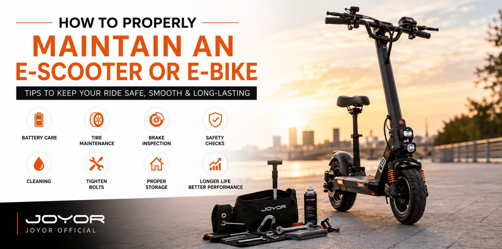 How to Properly Maintain an E-Scooter or E-Bike JOYOR Official