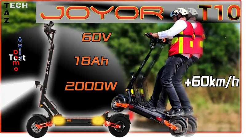JOYOR T10 Trottinette double moteur 60V 2000W - Test Démo Avis - Bonne chance ...